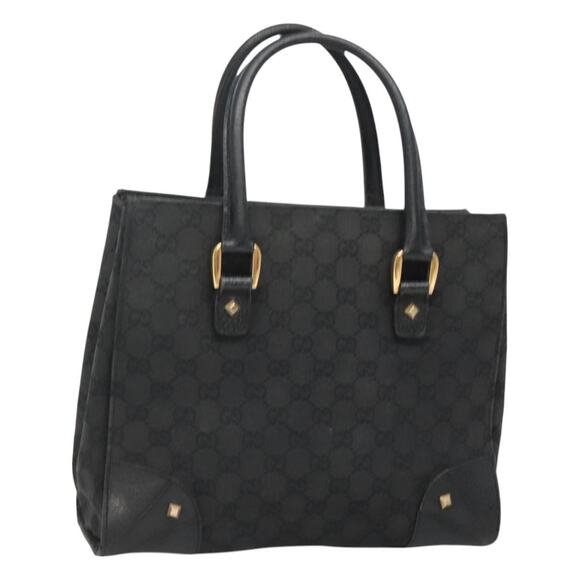 GUCCI GG Canvas Hand Bag Black Gold - Picture 1 of 16